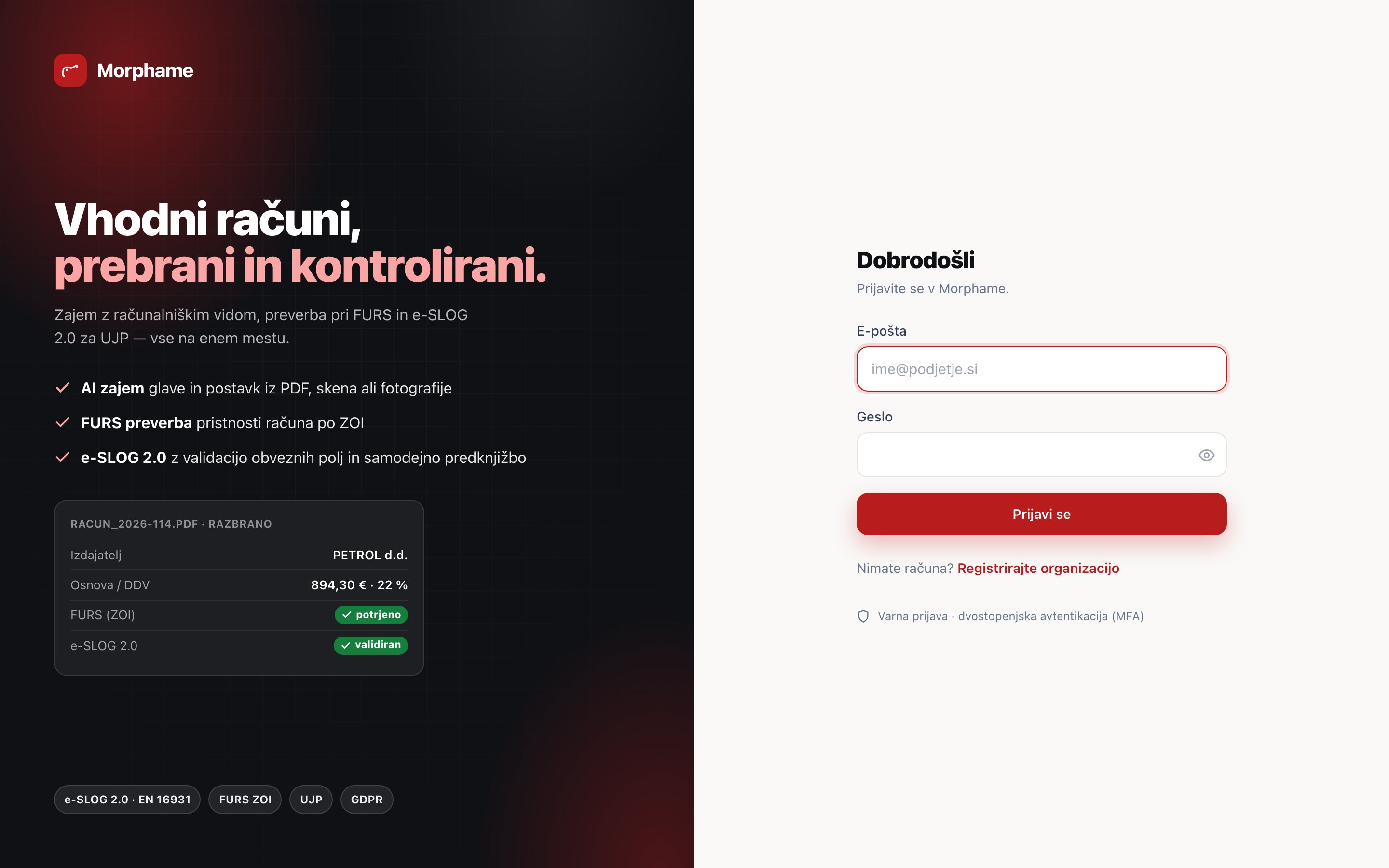 Posnetek zaslona: Morphame, Namizje