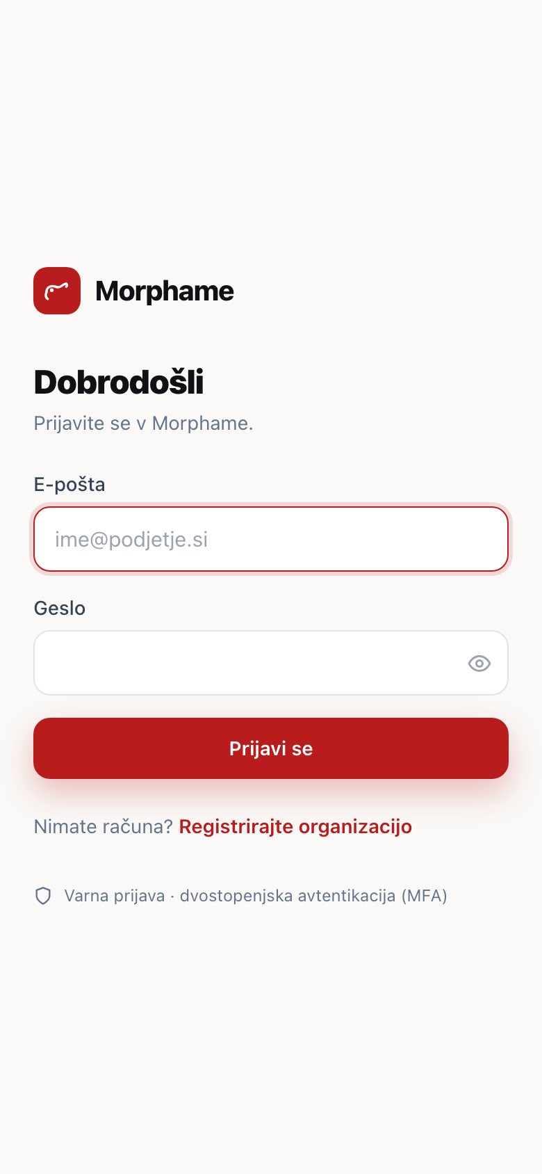 Posnetek zaslona: Morphame, Telefon