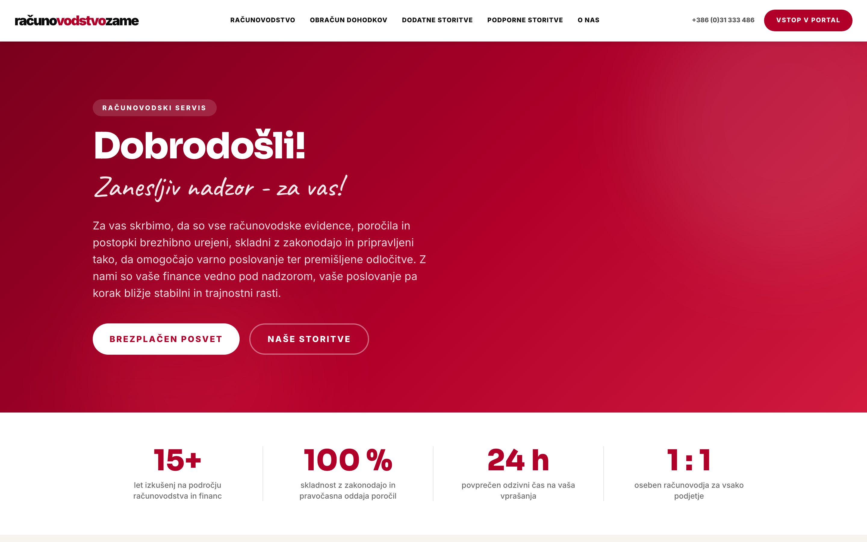 Posnetek zaslona: Računovodstvo Zame, Namizje